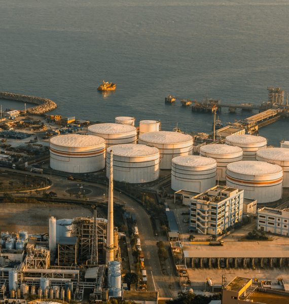 Top view of Oil Tank in Hong Kong